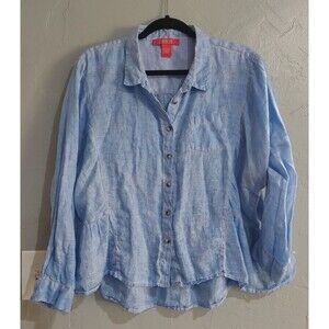 Catherine Tops, Women XL, 100% Linen, Blue, Pretty, 22 Inch Of Armp To Armp.